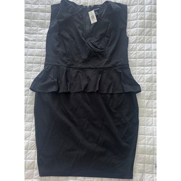 TORRID Womens Dress Black Faux Wrap Peplum Cocktail Coquette Workwear Stretch 20 - Picture 3 of 11